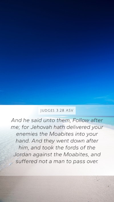 Judges 3:28 ASV Bible Verse Image