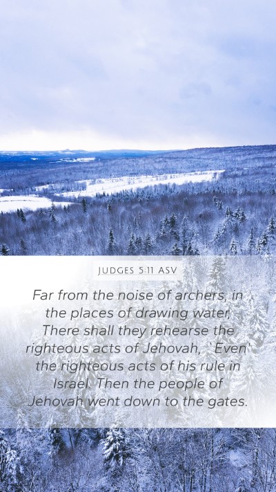 Judges 5:11 ASV Mobile Phone Wallpaper - Far from the noise of archers, in the places of - Mobile Bible Verse Wallpaper