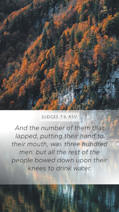 Judges 7:6 ASV Mobile Phone Wallpaper - And the number of them that lapped, putting their - Mobile Bible Verse Wallpaper