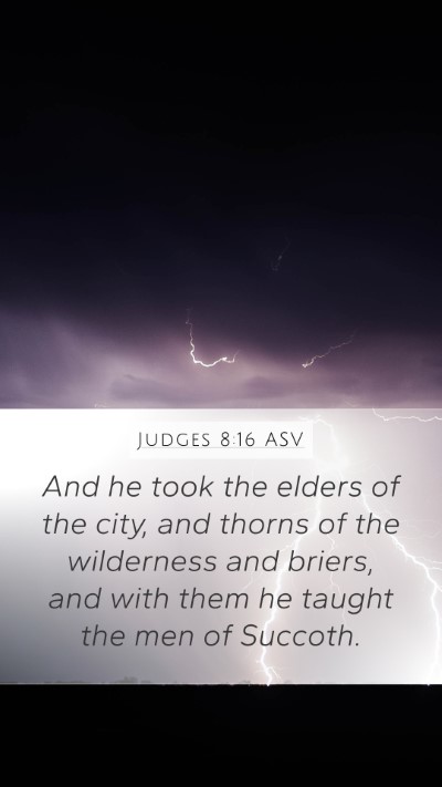 Judges 8:16 ASV Mobile Phone Wallpaper - And he took the elders of the city, and thorns of - Mobile Bible Verse Wallpaper