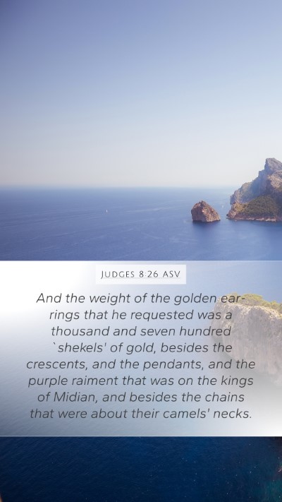 Judges 8:26 ASV Bible Verse Image