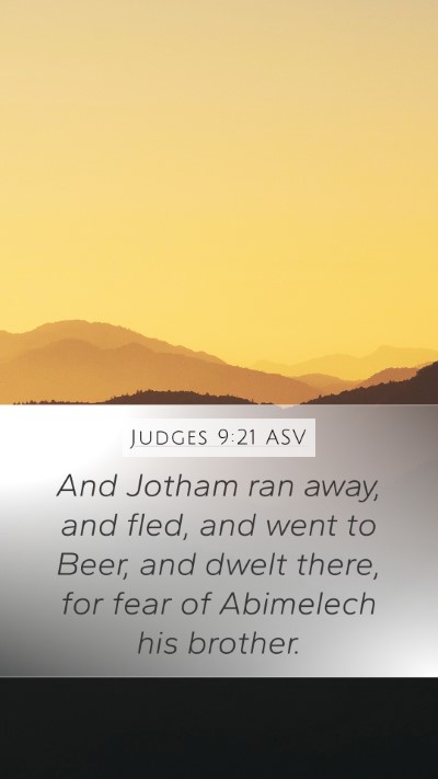 Judges 9:21 ASV Bible Verse Image