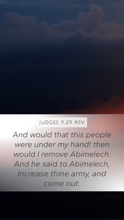 Judges 9:29 ASV Bible Verse Image