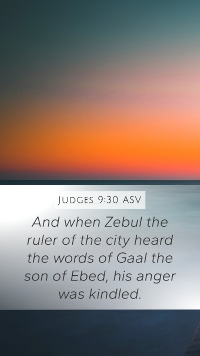 Judges 9:30 ASV Bible Verse Image