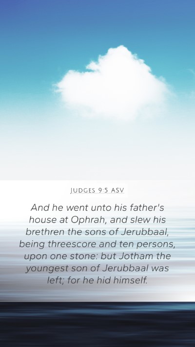 Judges 9:5 ASV Bible Verse Image