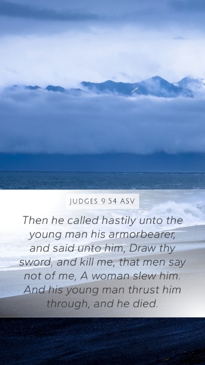 Judges 9:54 ASV Bible Verse Image