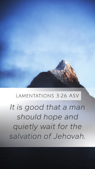 Lamentations 3:26 ASV Bible Verse Image