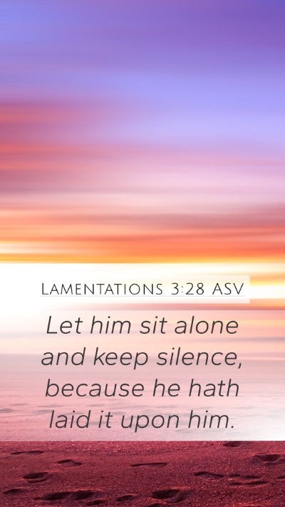 Lamentations 3:28 ASV Bible Verse Image