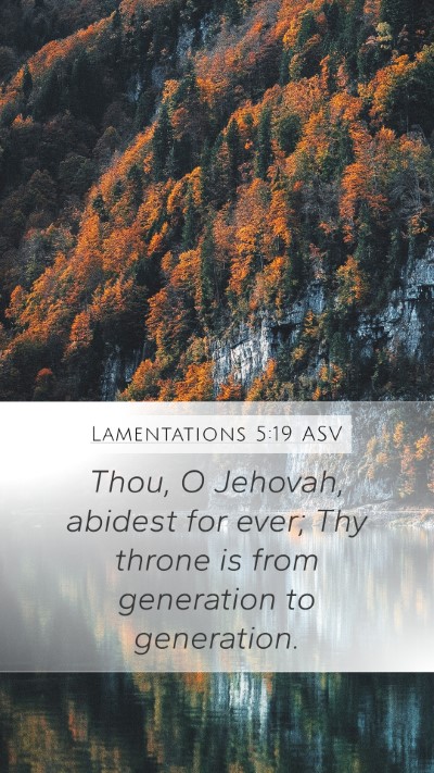 Lamentations 5:19 ASV Bible Verse Image