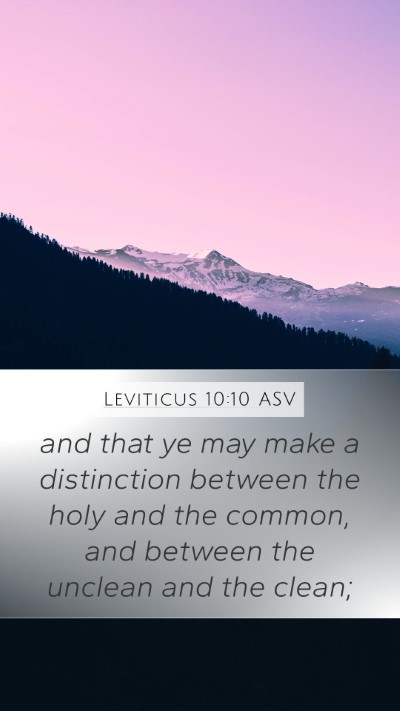 Leviticus 10:10 ASV Bible Verse Image