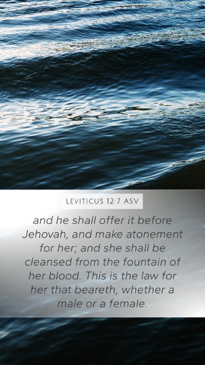 Leviticus 12:7 ASV Mobile Phone Wallpaper - and he shall offer it before Jehovah, and make - Mobile Bible Verse Wallpaper