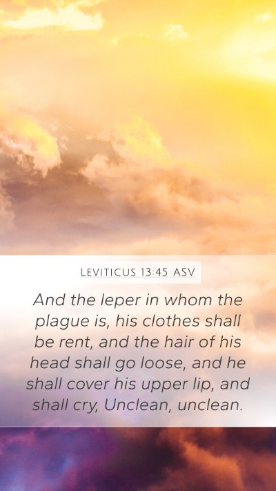 Leviticus 13:45 ASV Bible Verse Image