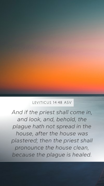 Leviticus 14:48 ASV Mobile Phone Wallpaper - And if the priest shall come in, and look, and, - Mobile Bible Verse Wallpaper