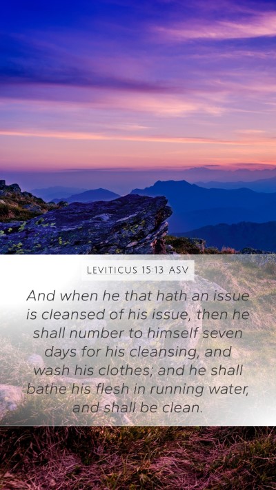 Leviticus 15:13 ASV Bible Verse Image