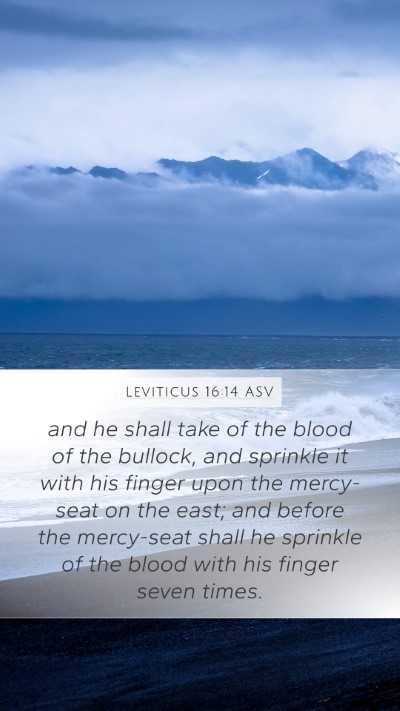 Leviticus 16:14 ASV Bible Verse Image