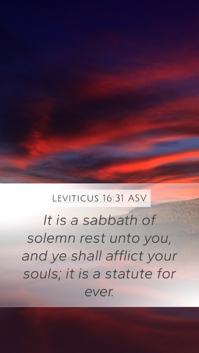 Leviticus 16:31 ASV Bible Verse Image