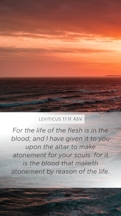 Leviticus 17:11 ASV Bible Verse Image