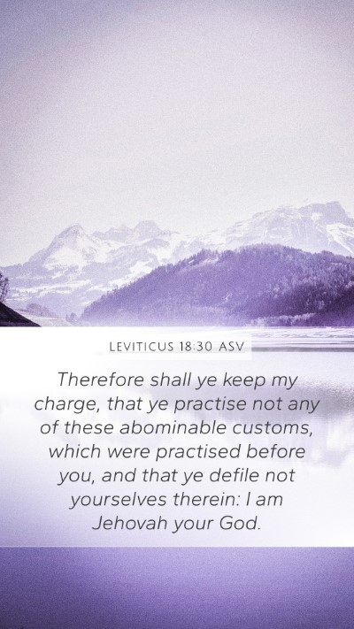 Leviticus 18:30 ASV Bible Verse Image
