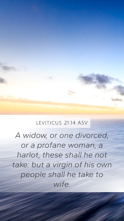Leviticus 21:14 ASV Bible Verse Image