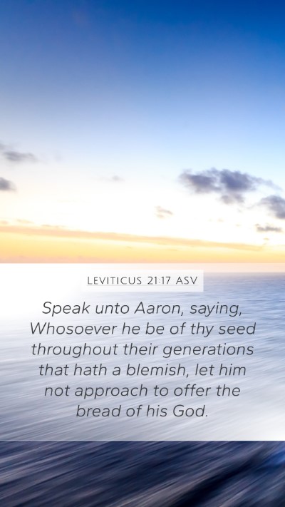 Leviticus 21:17 ASV Bible Verse Image