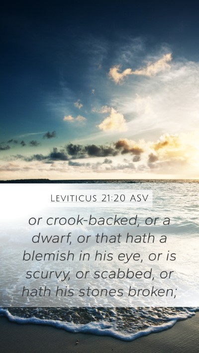 Leviticus 21:20 ASV Bible Verse Image
