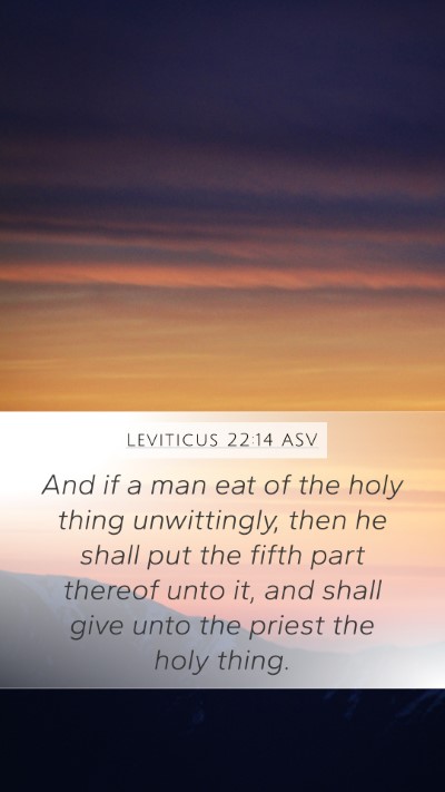 Leviticus 22:14 ASV Bible Verse Image