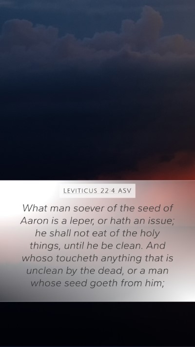 Leviticus 22:4 ASV Bible Verse Image