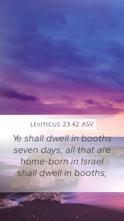 Leviticus 23:42 ASV Bible Verse Image