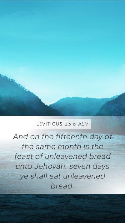 Leviticus 23:6 ASV Bible Verse Image