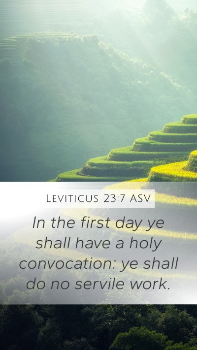Leviticus 23:7 ASV Bible Verse Image