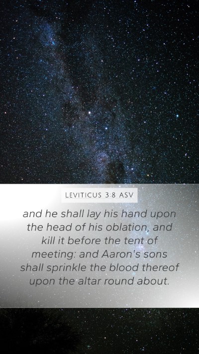 Leviticus 3:8 ASV Bible Verse Image
