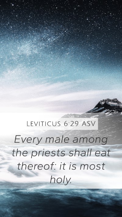Leviticus 6:29 ASV Bible Verse Image