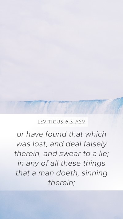 Leviticus 6:3 ASV Bible Verse Image