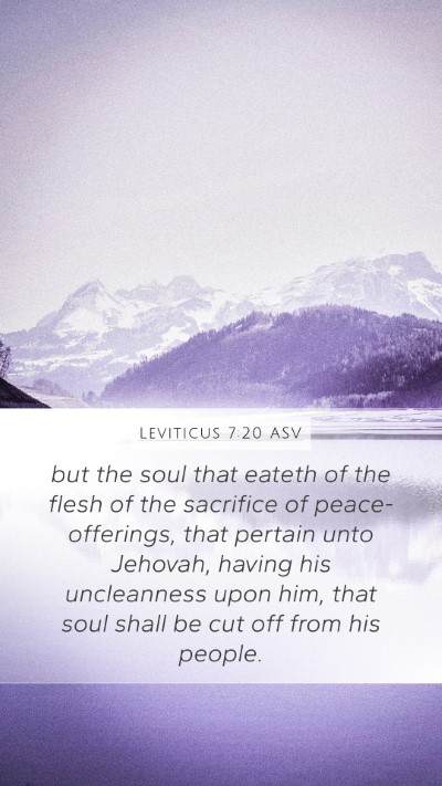 Leviticus 7:20 ASV Bible Verse Image