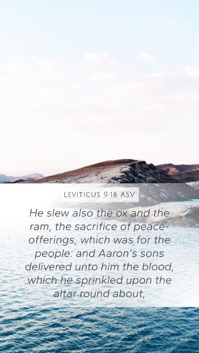 Leviticus 9:18 ASV Mobile Phone Wallpaper - He slew also the ox and the ram, the sacrifice of - Mobile Bible Verse Wallpaper
