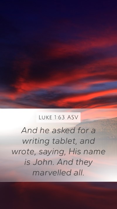 Luke 1:63 ASV Bible Verse Image