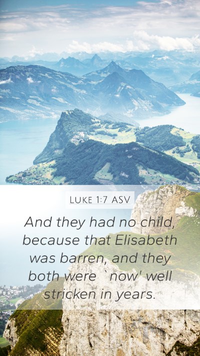 Luke 1:7 ASV Bible Verse Image