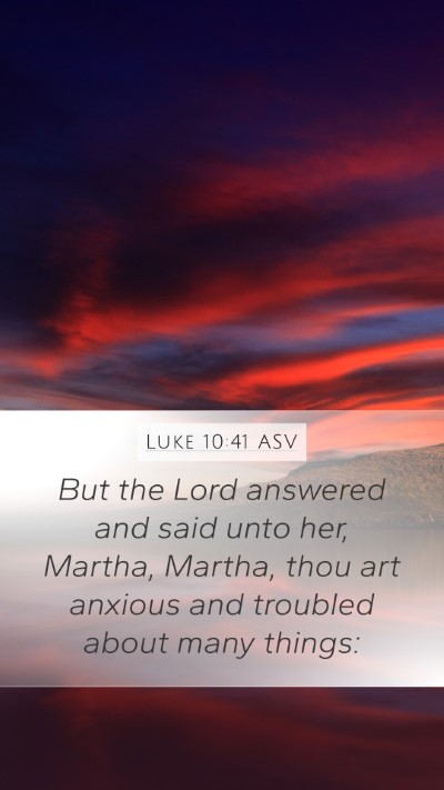 Luke 10:41 ASV Mobile Phone Wallpaper - But the Lord answered and said unto her, Martha, - Mobile Bible Verse Wallpaper