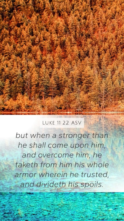Luke 11:22 ASV Bible Verse Image