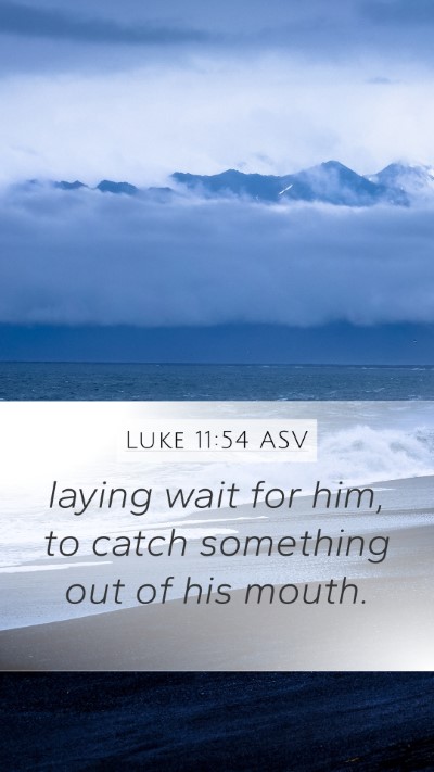 Luke 11:54 ASV Bible Verse Image