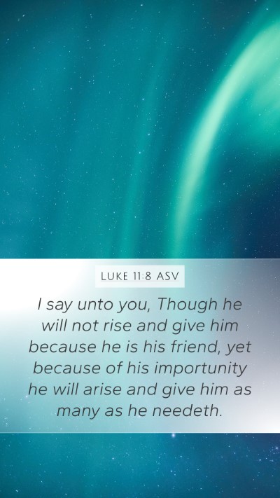 Luke 11:8 ASV Bible Verse Image