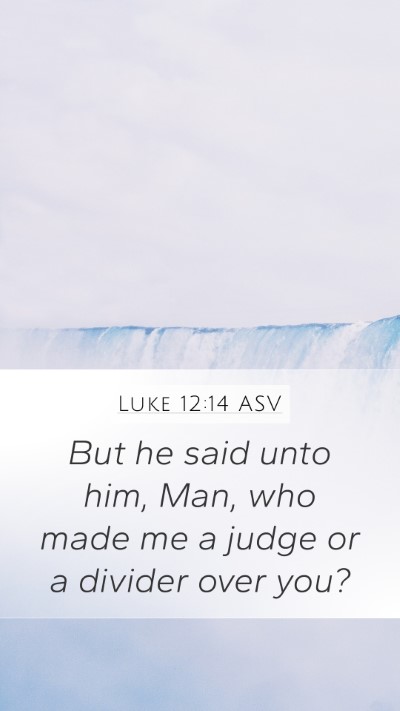 Luke 12:14 ASV Bible Verse Image