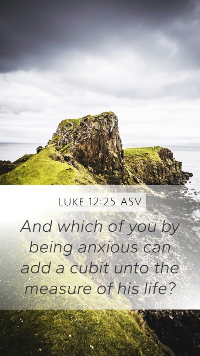 Luke 12:25 ASV Bible Verse Image