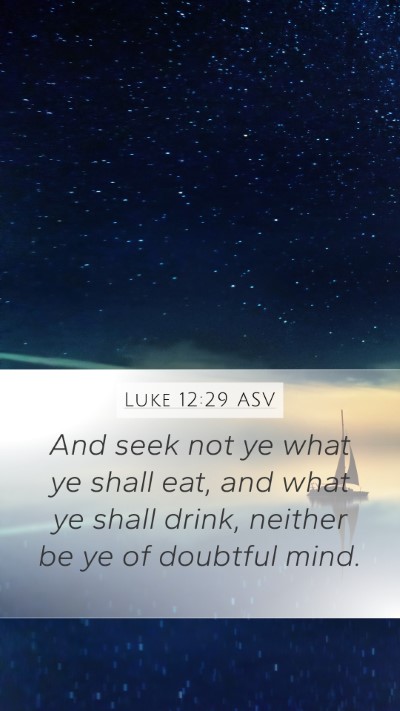Luke 12:29 ASV Bible Verse Image