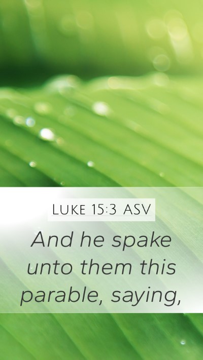 Luke 15:3 ASV Bible Verse Image