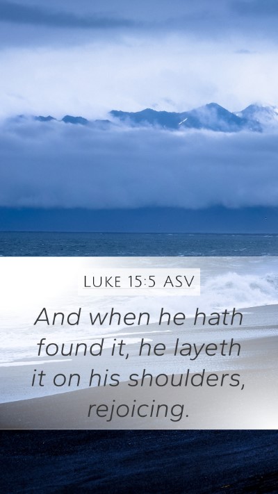 Luke 15:5 ASV Bible Verse Image