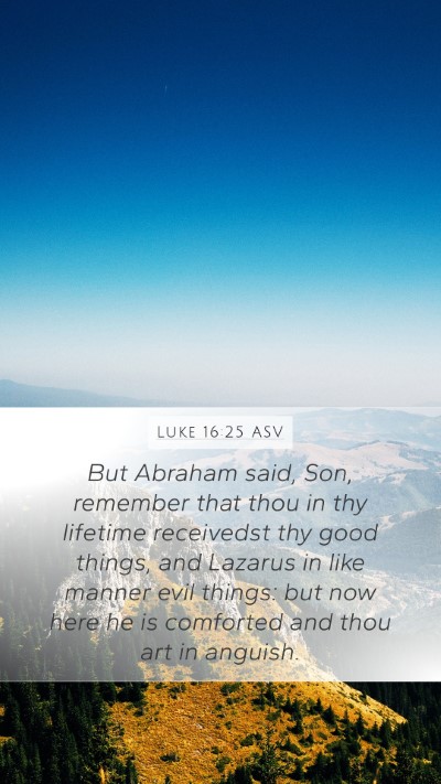Luke 16:25 ASV Bible Verse Image