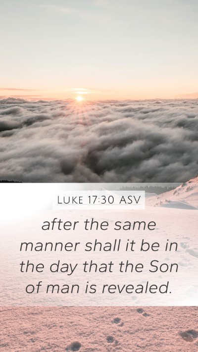 Luke 17:30 ASV Mobile Phone Wallpaper - after the same manner shall it be in the day that - Mobile Bible Verse Wallpaper