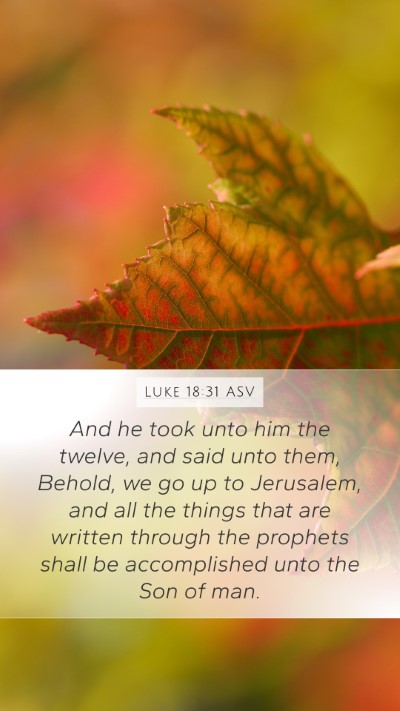 Luke 18:31 ASV Bible Verse Image