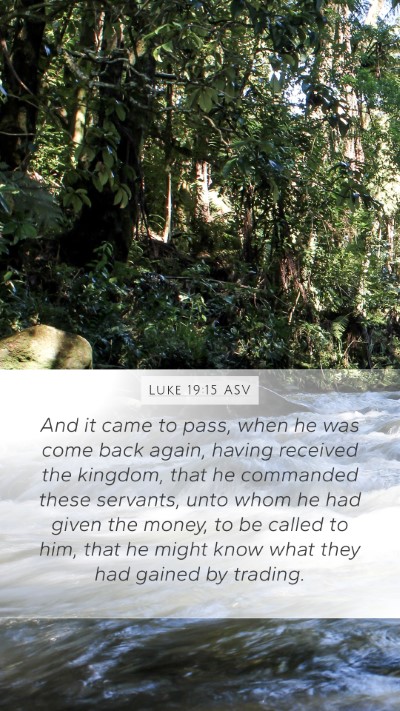 Luke 19:15 ASV Mobile Phone Wallpaper - And it came to pass, when he was come back again, - Mobile Bible Verse Wallpaper